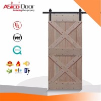 Rustic Style Vertical Slat V-Groove Knotty Alder Interior Sliding Plank Barn Door