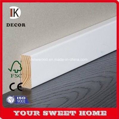 White Primer Square Edge Solid Timber Wrapped Skirting