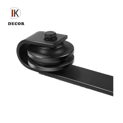 Decorative Sliding Barn Door Hardware Matt Black J Shape Hangers